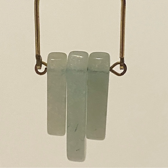 Jade Stone Dangle Earrings - Picture 3 of 4